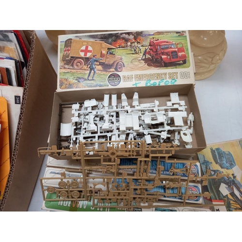 71 - Early Airfix RAF and Navy military vehicle kits, some boxes empty/completeness unknown