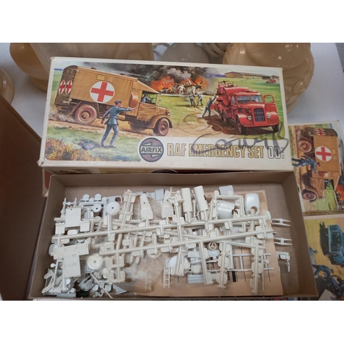 71 - Early Airfix RAF and Navy military vehicle kits, some boxes empty/completeness unknown