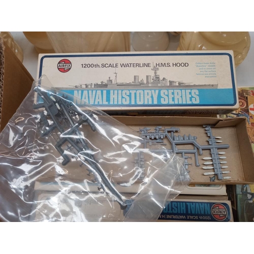 71 - Early Airfix RAF and Navy military vehicle kits, some boxes empty/completeness unknown