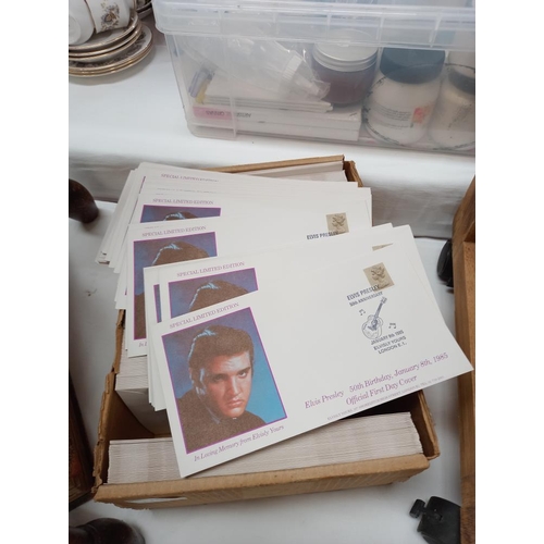 73 - A box full of 1985 Elvis Presley first day covers (700+)