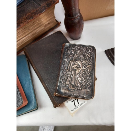 77 - A family bible and others plus a prayer book