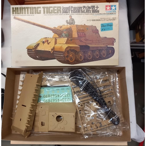 114 - 5 boxed Tamiya 1/35 scale military vehicles, British army chieftain MK5 box empty, Leopard and Jeep ... 