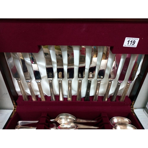 119 - A 6 piece setting cased cutlery set (approximately 68 pieces)