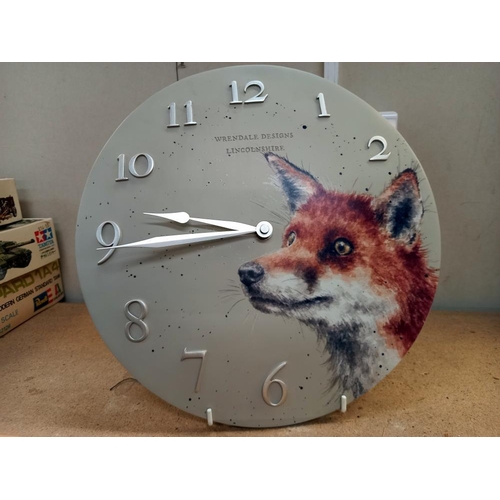 141 - A Wrendale design (Lincolnshire) fox clock