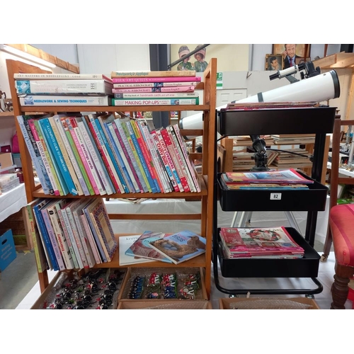 82 - A quantity of craft books, magazines and storage trolley COLLECT ONLY