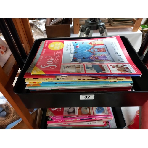 82 - A quantity of craft books, magazines and storage trolley COLLECT ONLY