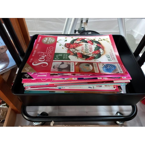 82 - A quantity of craft books, magazines and storage trolley COLLECT ONLY