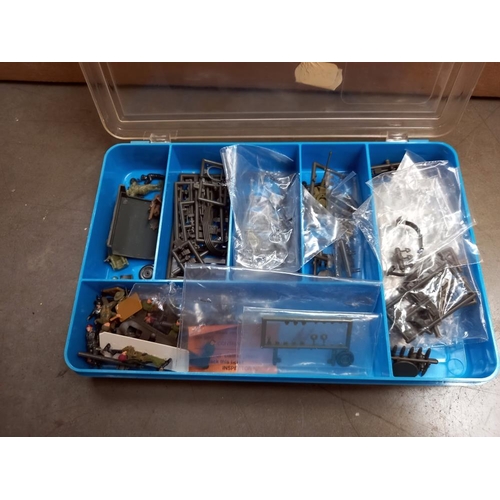 96 - A large box of plastic soldiers and military vehicles