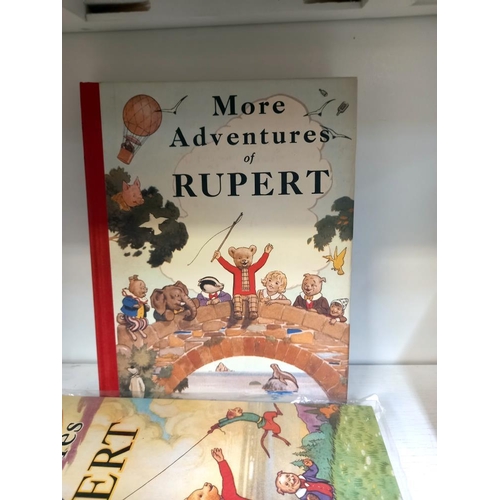 185 - 3 facsimilie Rupert annuals including The New Rupert Book 1938, The Adventures Of Rupert & More Adve... 