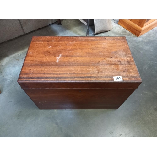 193 - A Victorian rosewood deed box COLLECT ONLY