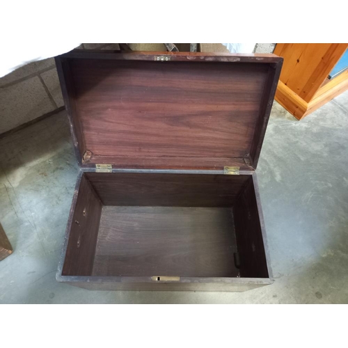 193 - A Victorian rosewood deed box COLLECT ONLY