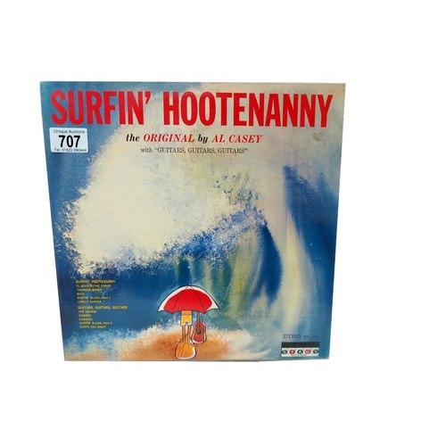 707 - Al Casey, Surfin' Hootenanny, Surf Rock Lp, Excellent Condition