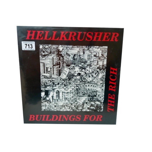 713 - Hellkrusher, Buildings for the Rich, SMR records, Cat No. CASE 4 1992, Hardcore Punk, c/w Insert, Nr... 