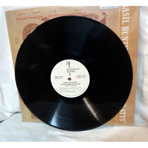 751 - Basil Bunting Reads Briggflatts Label, Blodaxe Books, Cat YRIC 0001, 1680 Rare LP, Non Music, Poetry... 