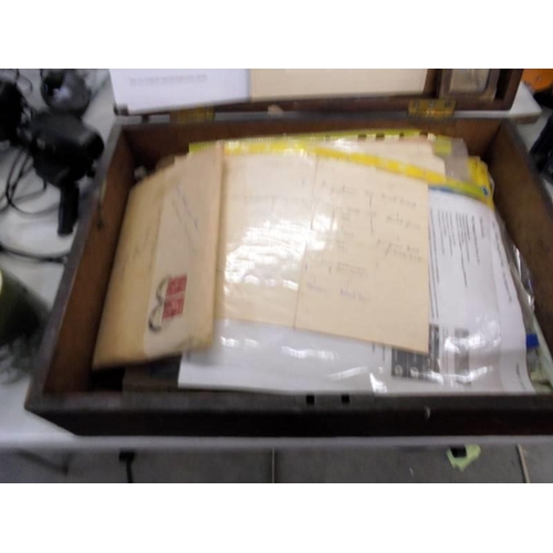 1072 - A wooden box containing hand written letters relating to the Malcolmson family, late 19/mid 20 centu... 