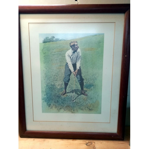 16 - 2 framed and glazed golfing prints by AB Frost 46cm x 55cm COLLECT ONLY