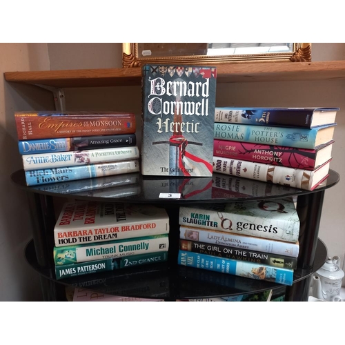 3 - A good lot of hardback novels by Bernard Cornwell, James Patterson, Danielle Steel, Barbara Taylor B... 