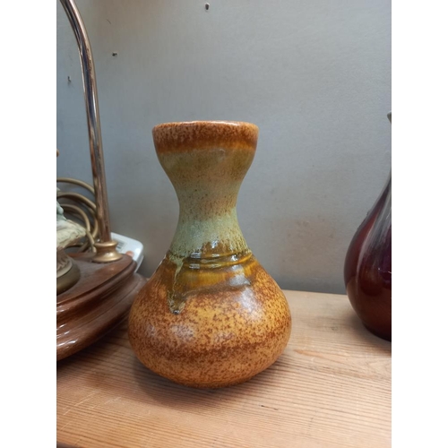 36 - 3 West German vases and jug, height between 14cm and 15cm