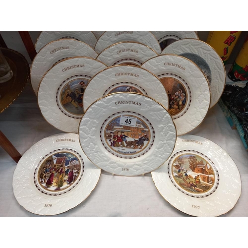 45 - 15 Coalport Christmas plates 1976 through to 1990