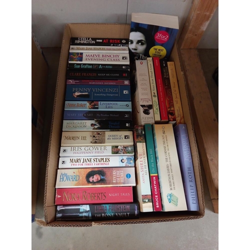 64 - 3 boxes of good paperback books including Colin Forbes, Ruth Rendell, Jo Nesbo etc