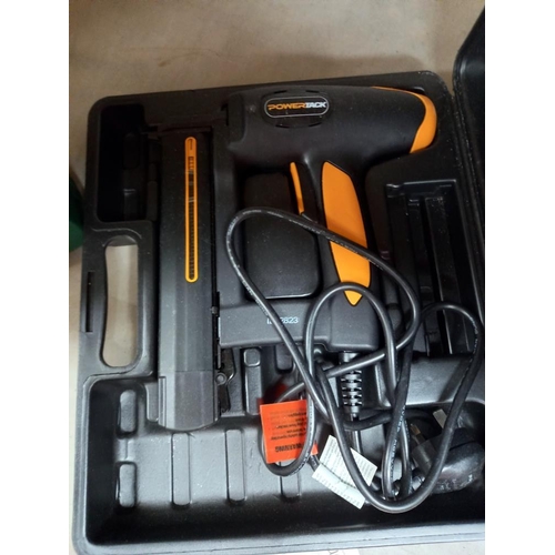 79 - A cased Bosch drill and cased power tack (missing charger pack)