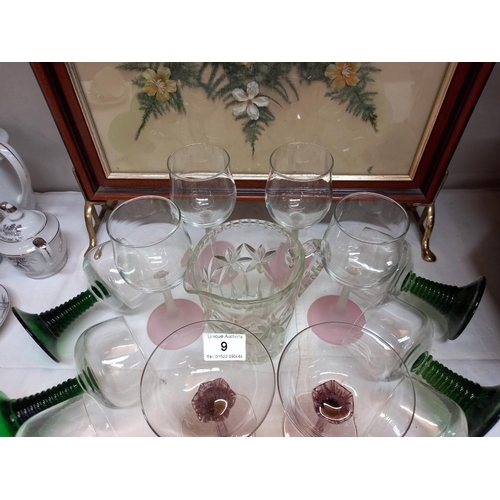 9 - A quantity of vintage glasses, dessert bowls etc COLLECT ONLY