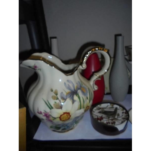 504 - A mixed lot of ceramics including Chamber pot, large jug, plant pots etc., COLLECT ONLY.