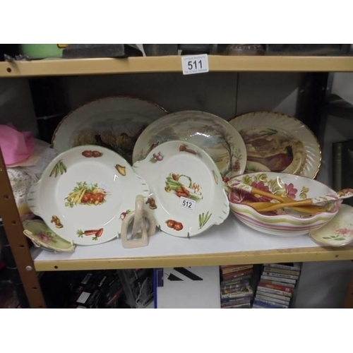 512 - A mixed lot of ceramics including meat platters, COLLECT ONLY.