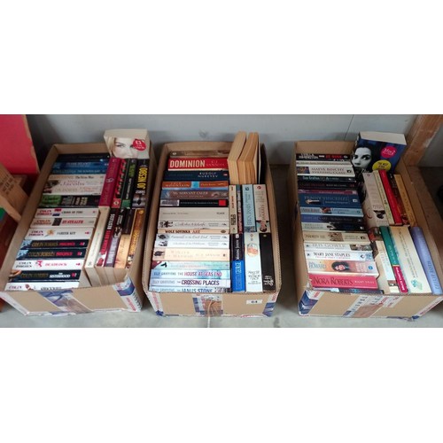 64 - 3 boxes of good paperback books including Colin Forbes, Ruth Rendell, Jo Nesbo etc