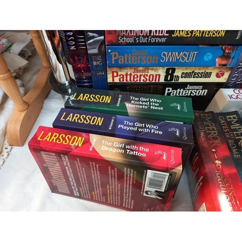 30 - A good lot of paperback books by James Patterson, Larsson, Conn Iggulden, Jan Guillou etc  COLLECT O... 