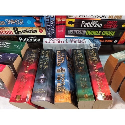 30 - A good lot of paperback books by James Patterson, Larsson, Conn Iggulden, Jan Guillou etc  COLLECT O... 