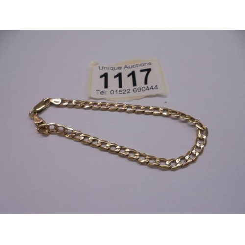 1117 - A gold identity bracelet marked Italy 375, 2.7 grams.