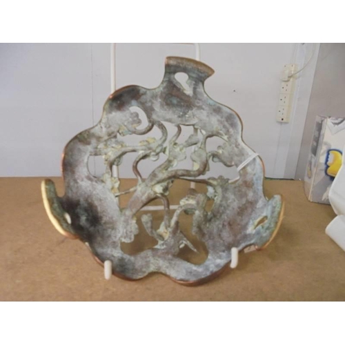 1137 - A 19th century Chinese bronze teapot stand.