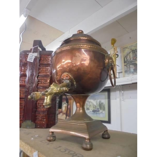 1154 - A Victorian copper samovar urn.