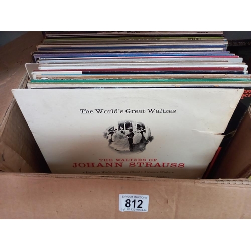 812 - A box of mixed albums, including Sky, Boney M & Shadows etc. COLLECT ONLY