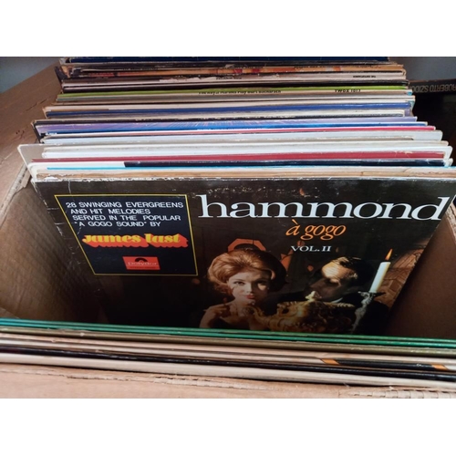 812 - A box of mixed albums, including Sky, Boney M & Shadows etc. COLLECT ONLY