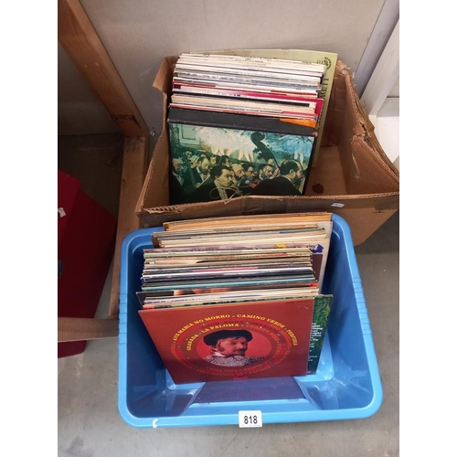 818 - 2 boxes of mixed LP's including classical etc. COLLECT ONLY