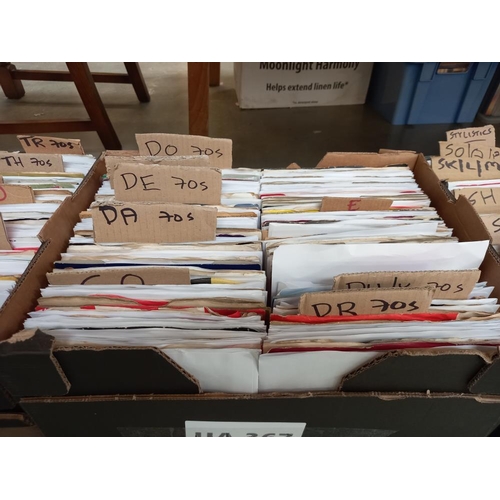 827 - 5 boxes of 45's, all 70's, very nice lot COLLECT ONLY