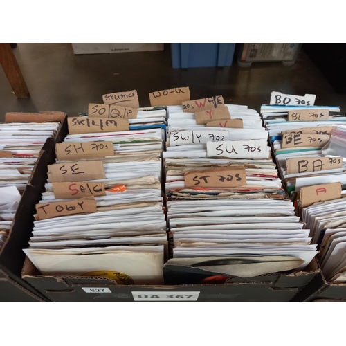 827 - 5 boxes of 45's, all 70's, very nice lot COLLECT ONLY