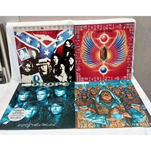 876 - 25 Rock LP's including Europe, Nazareth & Harkwind etc. RCM grade very good, covers used COLLECT ONL... 