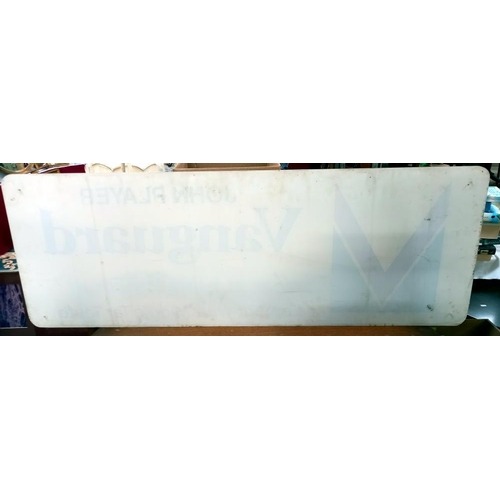 110 - A large vintage Perspex John Player Vanguard sign 128cm x 46cm COLLECT ONLY