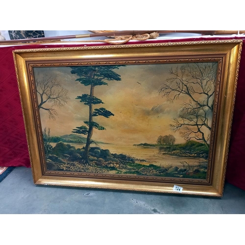 124 - A gilt framed rural scene signed Breveritt 30-3-72, COLLECT ONLY.