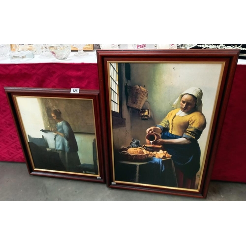 125 - 2 framed Vermeer prints COLLECT ONLY