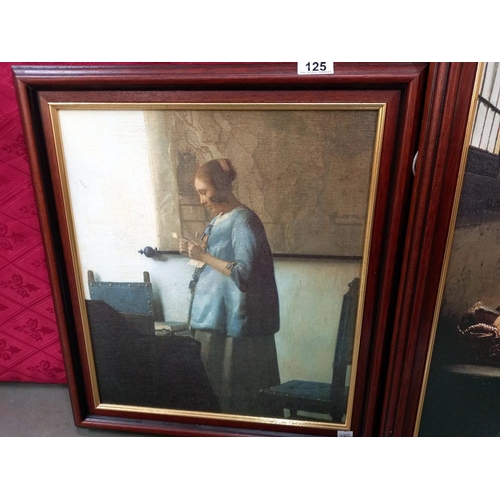 125 - 2 framed Vermeer prints COLLECT ONLY