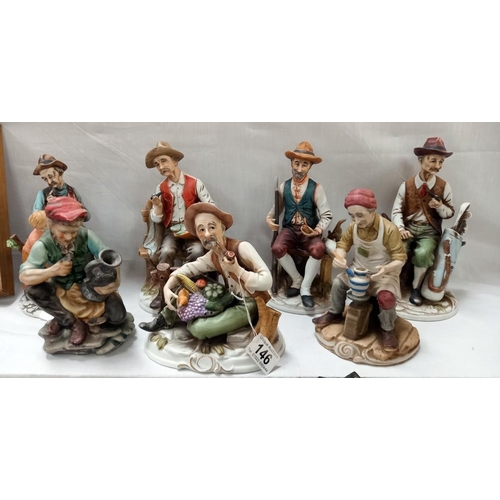 146 - 7 Capodimonte figures