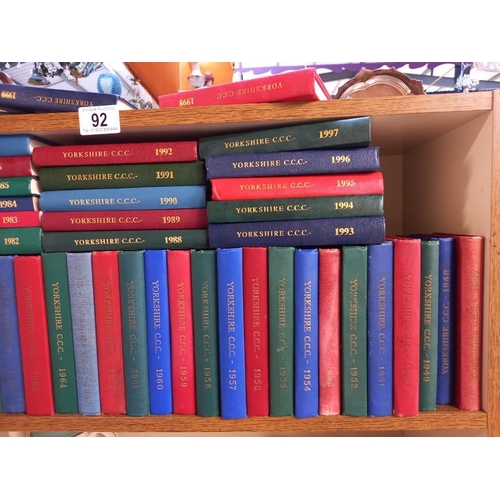 92 - 54 volumes of Yorkshire County cricket club, 1947 to 1977 and 1993 to 2000