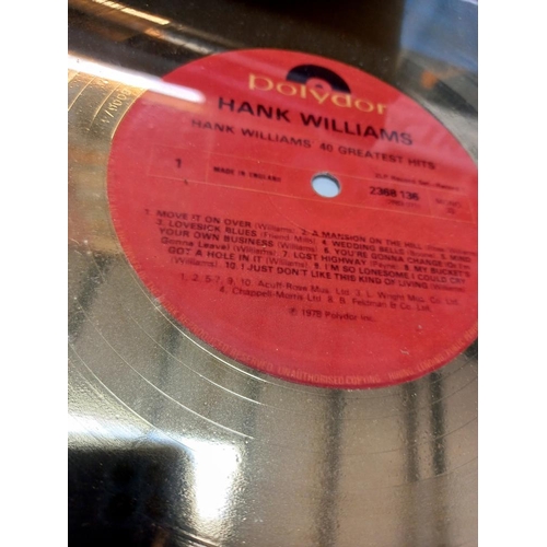 890 - 3 Hank Williams Gold discs in frames, A/F COLLECT ONLY