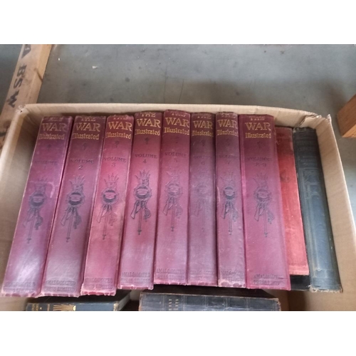 153 - A box of books including War illustrated COLLECT ONLY