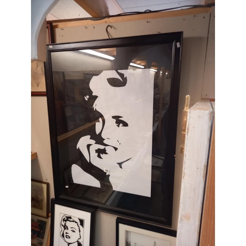 160 - A quantity of framed and glazed Marilyn Monroe pictures etc including a glass example COLLECT ONLY