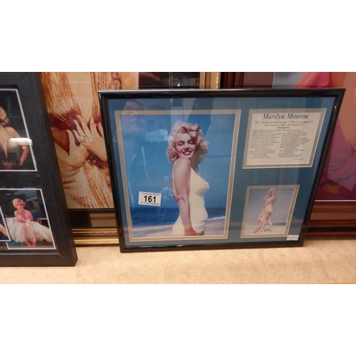 161 - A quantity of framed and glazed Marilyn Monroe pictures COLLECT ONLY